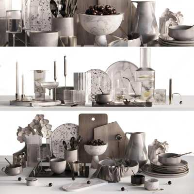 现代厨房器具3D模型下载